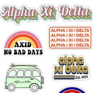 Alpha Xi Delta Sorority Retro Sticker Sheet